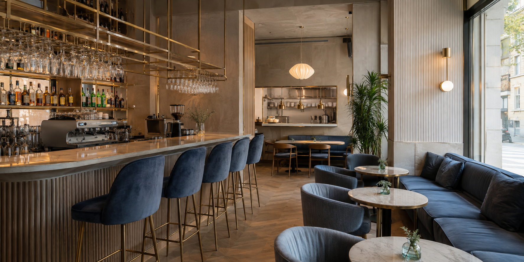 Nowoczesna kawiarnia i cocktail bar — zdjęcie ilustracyjne